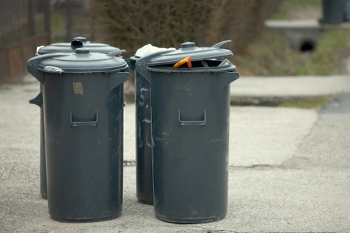 Before and after builders waste clearance at Honor Oak project