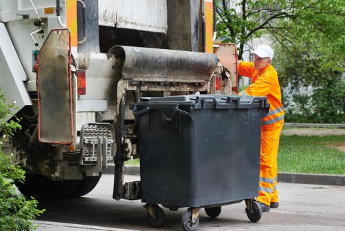 Inspector reviewing waste transfer documents